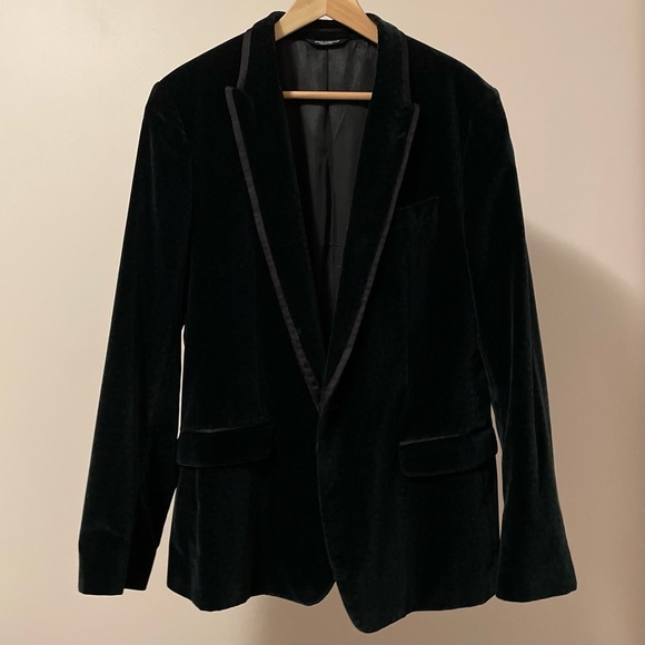 D&G Velvet Jacket in Emerald Green with Patterns - Picture 3 of 15